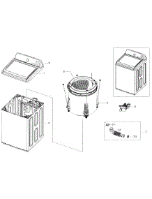 Main parts for Samsung Washer WA45H7200AP/A2-00 from AppliancePartsPros.com