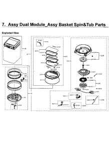 Dual Module-Tub parts for Samsung Washer WV55M9600AV/A5-00 from AppliancePartsPros.com
