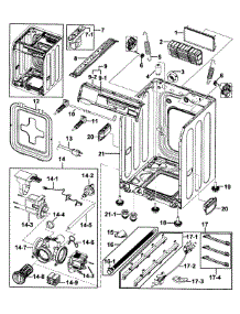 Frame parts for Samsung Washer WF431ABW/XAA-00 from AppliancePartsPros.com