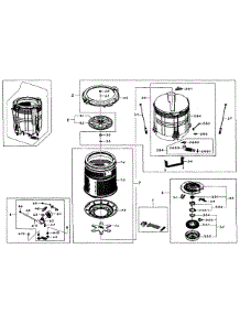 Tub Assy parts for Samsung Washer WA484DSHAWR/A1-01 from AppliancePartsPros.com