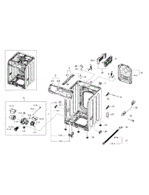 Frame & Cover parts for Samsung Washer WF42H5600AP/A2-00 from AppliancePartsPros.com