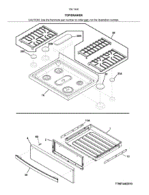 Top / Drawer parts for Kenmore Range 790.74467810 (79074467810, 790 74467810) from AppliancePartsPros.com