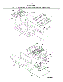 Top / Drawer parts for Kenmore Range 790.74343314 (79074343314, 790 74343314) from AppliancePartsPros.com