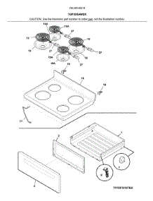 Top / Drawer parts for Kenmore Range 790.94149314 (79094149314, 790 94149314) from AppliancePartsPros.com