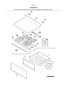 Top / Drawer parts for Kenmore Range 790.94192315 (79094192315, 790 94192315) from AppliancePartsPros.com