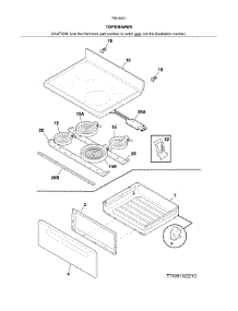 Top / Drawer parts for Kenmore Range 790.93012314 (79093012314, 790 93012314) from AppliancePartsPros.com