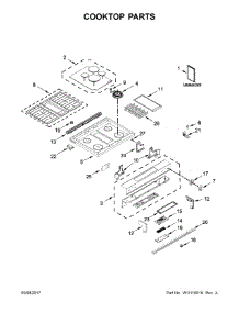 Cooktop Parts parts for Kenmore Range 665.42783710 (66542783710, 665 42783710) from AppliancePartsPros.com