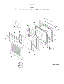 Door parts for Kenmore Range 790.95053313 (79095053313, 790 95053313) from AppliancePartsPros.com