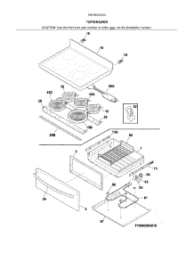 Top / Drawer parts for Kenmore Range 790.94243312 (79094243312, 790 94243312) from AppliancePartsPros.com