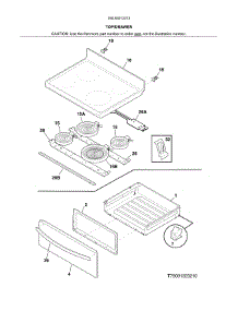 Top / Drawer parts for Kenmore Range 790.93013313 (79093013313, 790 93013313) from AppliancePartsPros.com