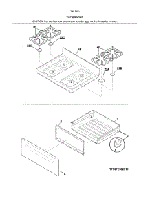 Top / Drawer parts for Kenmore Range 790.74039312 (79074039312, 790 74039312) from AppliancePartsPros.com