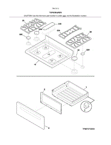 Top / Drawer parts for Kenmore Range 790.74132312 (79074132312, 790 74132312) from AppliancePartsPros.com