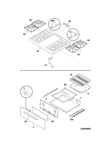 Top / Drawer parts for Kenmore Range 790.73039313 (79073039313, 790 73039313) from AppliancePartsPros.com