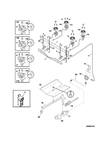 Burner parts for Kenmore Range 790.73233313 (79073233313, 790 73233313) from AppliancePartsPros.com