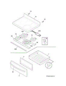 Top / Drawer parts for Kenmore Range 790.93013312 (79093013312, 790 93013312) from AppliancePartsPros.com