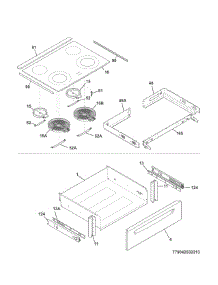 Top / Drawer parts for Kenmore Range 790.42531313 (79042531313, 790 42531313) from AppliancePartsPros.com