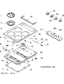 Main Top Section parts for Kenmore Range 103.3327261 (1033327261, 103 3327261) from AppliancePartsPros.com