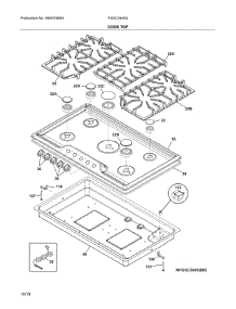 Cook Top parts for Frigidaire Cooktop FGGC3645QBD from AppliancePartsPros.com