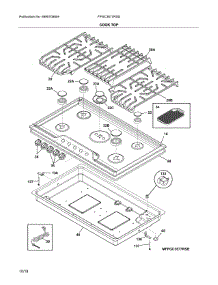 Cook Top parts for Frigidaire Cooktop FPGC3677RSD from AppliancePartsPros.com