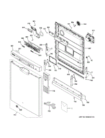 Escutcheon & Door Assembly parts for Ge Dishwasher GDF510PSD4SS from AppliancePartsPros.com