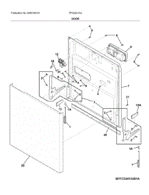 Door parts for Frigidaire Dishwasher FFCD2413US1A from AppliancePartsPros.com