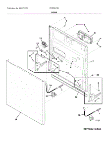 Door parts for Frigidaire Dishwasher FFCD2413UW0A from AppliancePartsPros.com