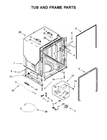 Tub And Frame Parts parts for Kenmore Dishwasher 665.14752N512 (66514752N512, 665 14752N512) from AppliancePartsPros.com