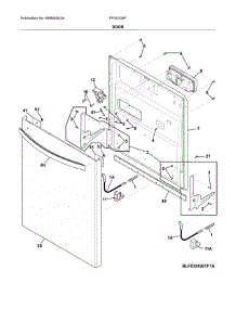 Door parts for Frigidaire Dishwasher FFID2426TD1A from AppliancePartsPros.com