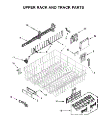 Upper Rack And Track Parts parts for Kenmore Dishwasher 665.14792N512 (66514792N512, 665 14792N512) from AppliancePartsPros.com
