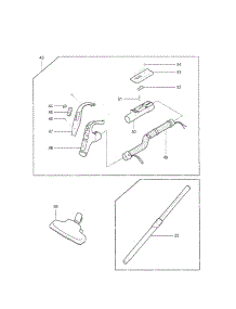 Handle  /  Hose parts for Kenmore Vacuum 721.24195500 (72124195500, 721 24195500) from AppliancePartsPros.com