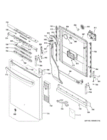 Escutcheon & Door Assembly parts for Ge Dishwasher DDT575SGF0WW from AppliancePartsPros.com