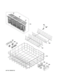 Lower Rack Assembly parts for Ge Dishwasher DDT575SGF0WW from AppliancePartsPros.com