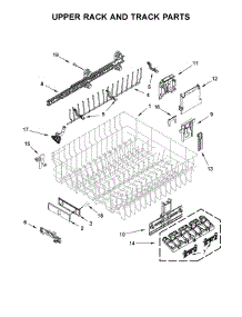 Upper Rack And Track Parts parts for Kenmore Dishwasher 665.14813N612 (66514813N612, 665 14813N612) from AppliancePartsPros.com