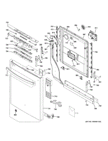 Escutcheon & Door Assembly parts for Ge Dishwasher GDT740SSF0SS from AppliancePartsPros.com