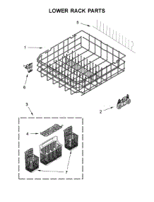 Lower Rack Parts parts for Kenmore Dishwasher 665.14759N511 (66514759N511, 665 14759N511) from AppliancePartsPros.com