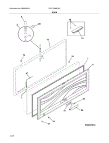 Door parts for Frigidaire Freestanding Freezer FFFC22M6QWJ from AppliancePartsPros.com