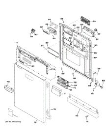 Escutcheon & Door Assembly parts for Ge Dishwasher GHDT108V55WW from AppliancePartsPros.com