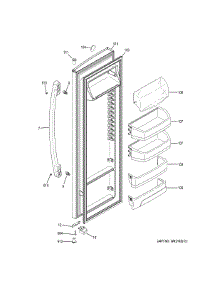 Fresh Food Door parts for Ge Refrigerator GSS25GGHKCBB from AppliancePartsPros.com
