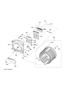 Drum parts for Ge Dryer DCVH480EK1WW from AppliancePartsPros.com