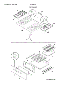 Top / Drawer parts for Frigidaire Range FFGF3012TBC from AppliancePartsPros.com