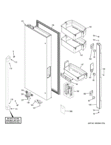 Fresh Food Door - Lh parts for Ge Refrigerator CWE23SP3MBW2 from AppliancePartsPros.com
