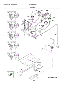 Burner parts for Frigidaire Range FFGF3052TBC from AppliancePartsPros.com