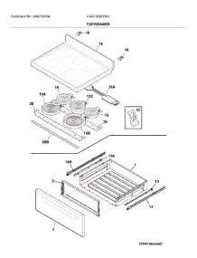 Top / Drawer parts for Frigidaire Range FGEF3036TWG from AppliancePartsPros.com