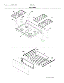Top / Drawer parts for Frigidaire Range FGGF3036TBC from AppliancePartsPros.com
