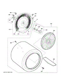 Drum parts for Ge Dryer GTX42EASJ2WW from AppliancePartsPros.com