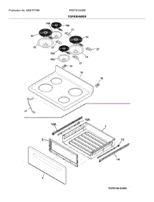 Top / Drawer parts for Frigidaire Range FFEF3010UBB from AppliancePartsPros.com