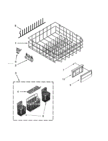 Lower Rack parts for Kenmore Dishwasher 665.12762K313 (66512762K313, 665 12762K313) from AppliancePartsPros.com
