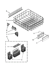 Lower Rack Parts parts for Kenmore Dishwasher 665.12833K314 (66512833K314, 665 12833K314) from AppliancePartsPros.com