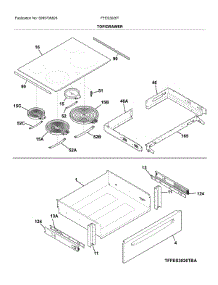 Top / Drawer parts for Frigidaire Range FFES3026TBD from AppliancePartsPros.com