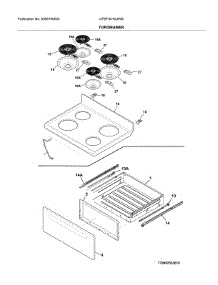 Top / Drawer parts for Frigidaire Range CFEF3016UWB from AppliancePartsPros.com